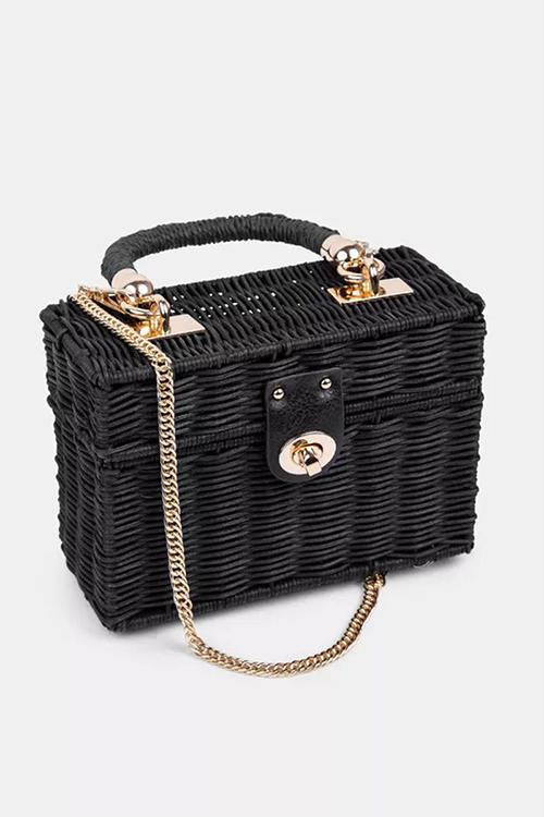 Straw Crossbody Tote Clutch Bag