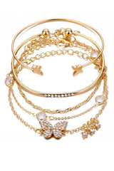 Butterfly Rhinestone Layer Bracelets