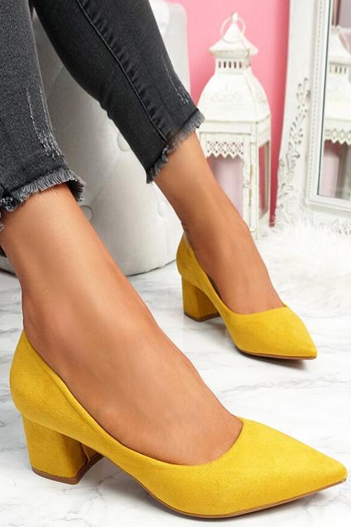 Chunky Heel Pointed Heels