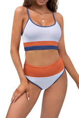 Colorblock High Waist Bikini Set