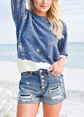 Long Sleeve Casual Patchwork T-shirt