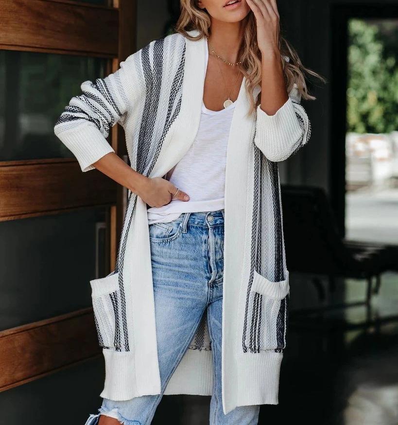 Casual Sweater Outerwear Open Front Cardigan