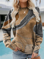 Casual Graphic Long Sleeve Round Neck Sweatshirt