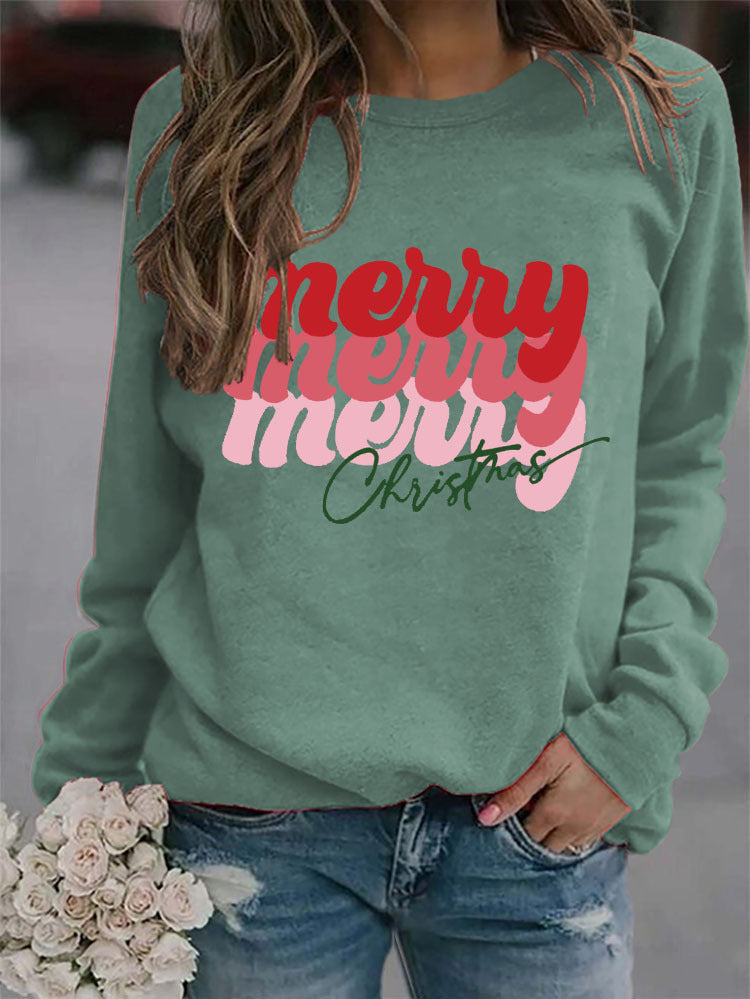 Long Sleeve O-Neck Letter Print Oversized Sweatshirt
