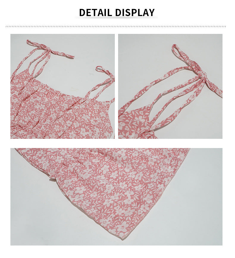 Spaghetti Strap Printed Flared Mini Dress