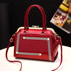 Women's Classic Bright Leather Large Shoulder Handbags