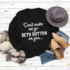 Letter Printed Crew Neck Long Sleeve Loose Sweatshirt