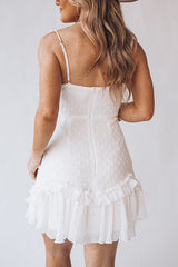 Textured Ruffles Slip Mini Dress
