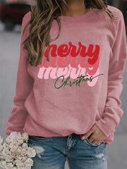 Long Sleeve O-Neck Letter Print Oversized Sweatshirt