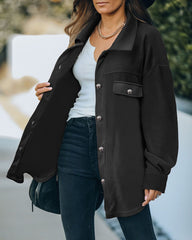 Button Down Oversized Collar Shirt Coat