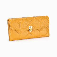 Cowhide Long Women's Elegant Leather Small Holder Large Snake Purse