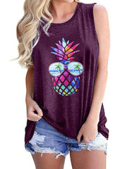 Casual Loose Tunic Sleeveless Tank Top - Jewel