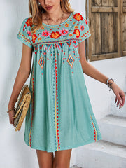 Women's Dresses Casual Loose Printed Short Sleeve Mini Dress