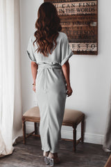 Tie Waist Short Sleeve Button Down Dress