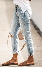 Casual Long Ripped Denim Jeans