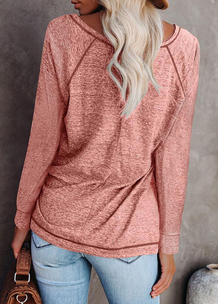 Long Sleeve Round Neck Patchwork T-shirt