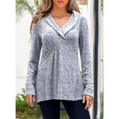 Casual Long Sleeve Lapel Collar Blouse Top