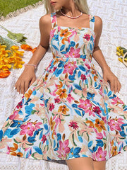 Women's Dresses Fashion Backless Printed Sleeveless Mini Dress