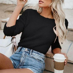 Crew Neck Casual Solid Color Sweater