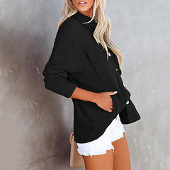 Corduroy Button Down Casual Blouses Top