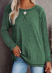 Long Sleeve Round Neck Patchwork T-shirt