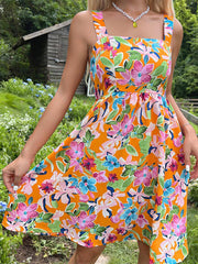 Women's Dresses Fashion Backless Printed Sleeveless Mini Dress