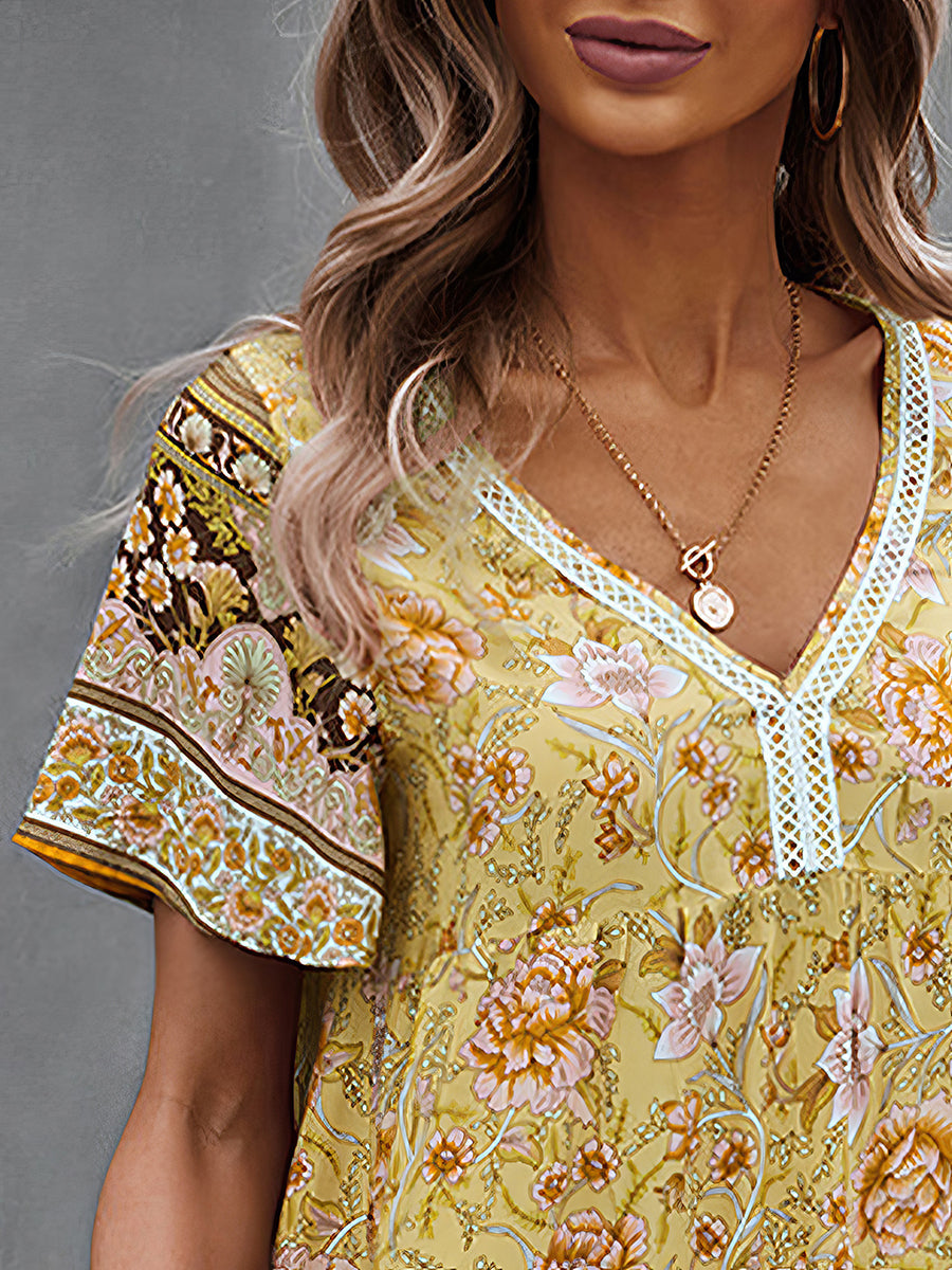 Women's Dresses Fashion Casual Printed Holiday Mini Dress