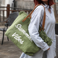 Embroidered Canvas Fashion Shoulder Simple Shoulder Bags