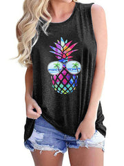 Casual Loose Tunic Sleeveless Tank Top - Jewel