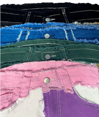 Women's Color Blocked Denim Shorts