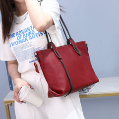 Women's Large Shoulder Fashion Leather Simple Big Shoulder Bags