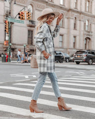 Button Down Front Pocket Shacket Top