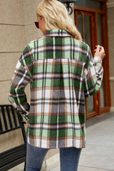 Long Sleeve Top Plaid Button Down Shirt