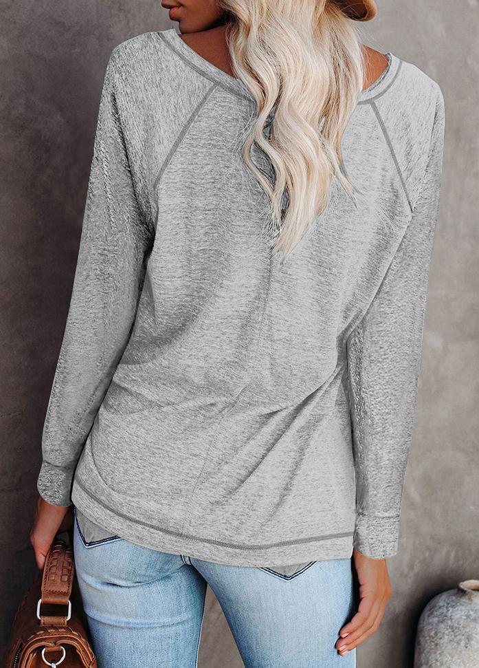 Long Sleeve Round Neck Patchwork T-shirt