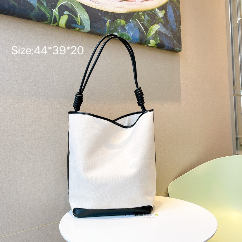 Female Color Retro Canvas Large Child Shoulder Tide Tote Bags