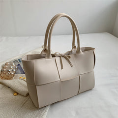 Spring Woven Large Women's Plaid Fashion Shoulder Tote Bags