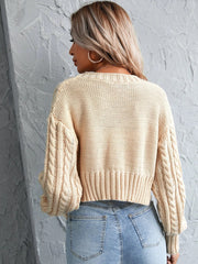 Cropped Button Down Cardigan Top and Vest Co Ord Set