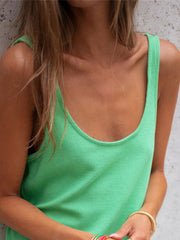 Women's Dresses Loose Casual Solid Color Sleeveless Mini Dress