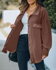 Button Down Oversized Collar Shirt Coat