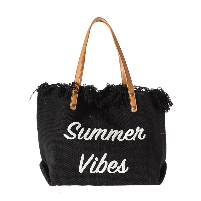 Embroidered Canvas Fashion Shoulder Simple Shoulder Bags