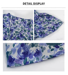 Floral Midi Short Sleeve V Neck Dress