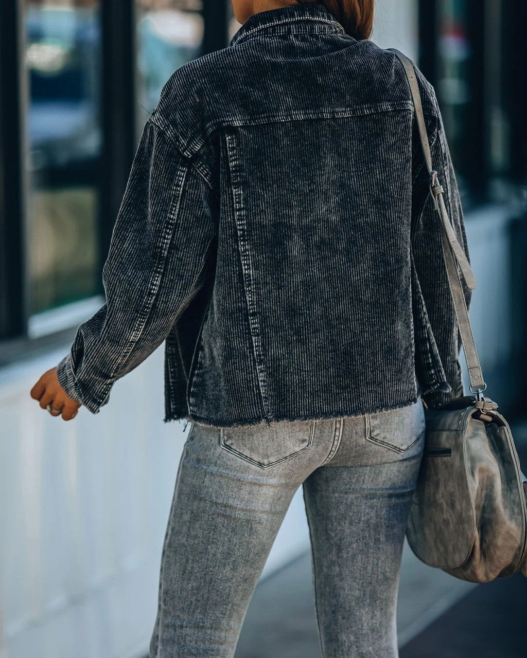 Corduroy Button Down Shacket Jacket