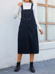 Women's Dresses Casual Pocket Denim Suspender Dress