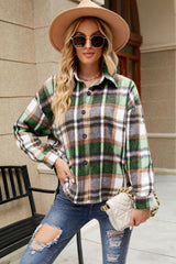 Long Sleeve Top Plaid Button Down Shirt