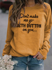 Letter Printed Crew Neck Long Sleeve Loose Sweatshirt