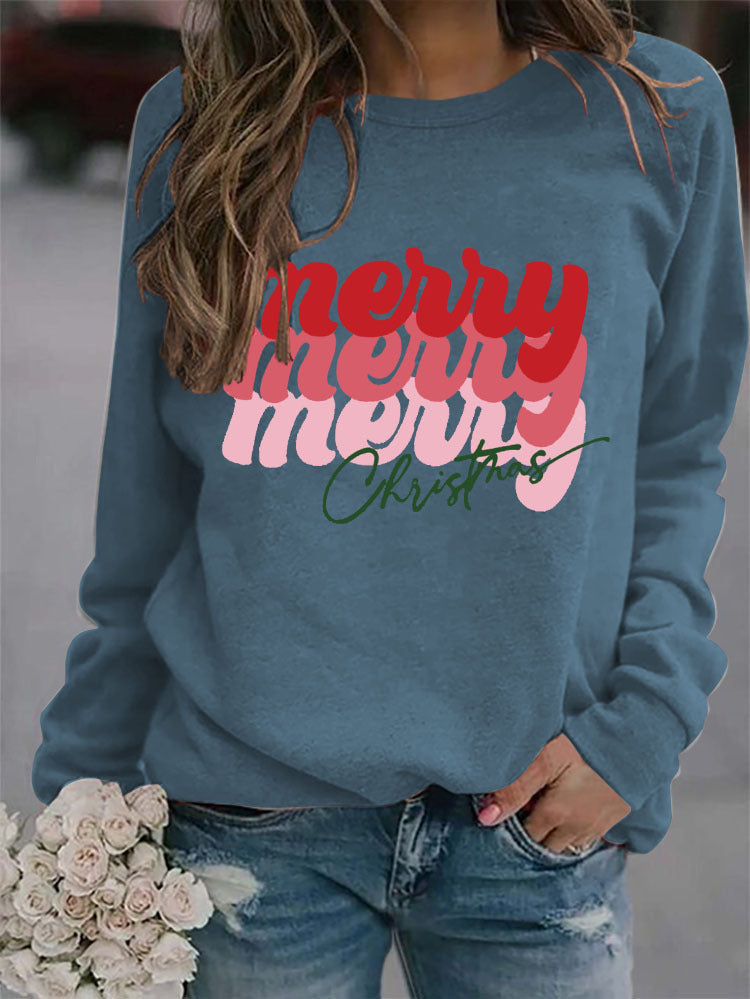 Long Sleeve O-Neck Letter Print Oversized Sweatshirt