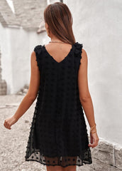Flouncing V Neck Sleeveless Mini Dress