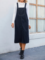 Women's Dresses Casual Pocket Denim Suspender Dress