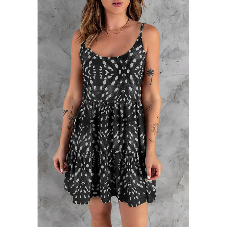 Spaghetti Strap Scoop Neck Sleeveless Mini Dress