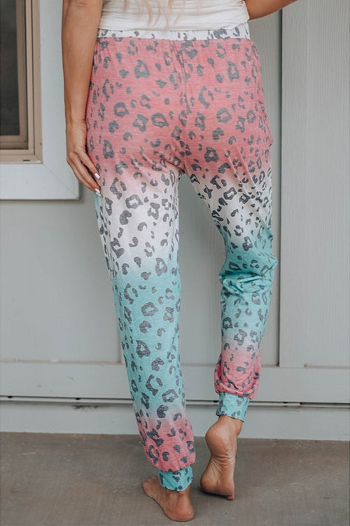 Color Block Leopard Jogger